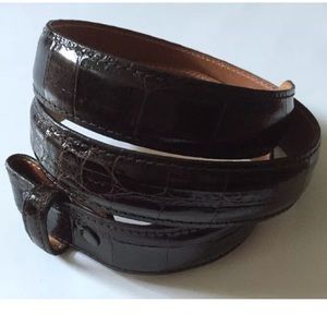Brooks Brothers authentic alligator leather belt strap